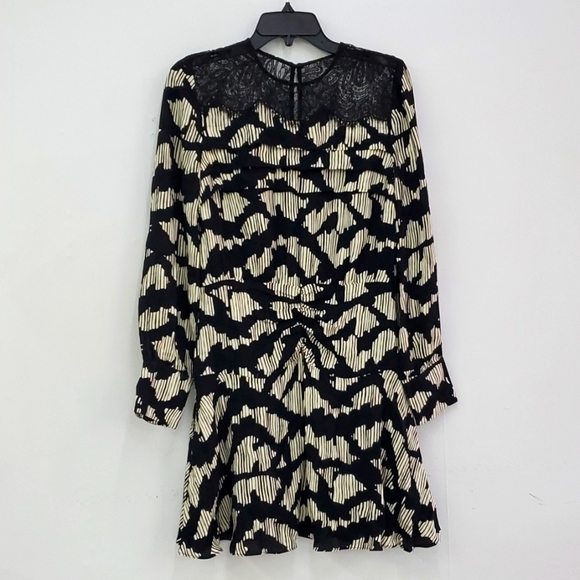 NEW Reiss Miya Abstract Ruched Long Sleeve Minidress 8 US - Picture 11 of 16